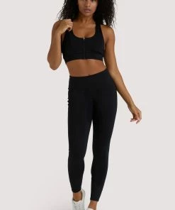 Wolf & Whistle Eco Black Mesh Panel Leggings Activewear