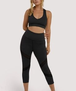Wolf & Whistle Grey Marl Mesh Panel Crop Leggings Outlet 8 Wolf & Whistle Grey Marl Mesh Panel Crop Leggings Outlet