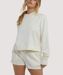 Wolf & Whistle Winter White Hooded Top