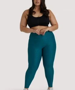Wolf & Whistle Activewear Teal Wet Look Curve Leggings