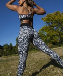 Wolf & Whistle Abstract Print Sports Bra With Strappy Back