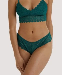 Wolf & Whistle Outlet Ariana Teal Everyday Lace Brief
