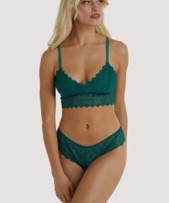 Wolf & Whistle Outlet Ariana Teal Everyday Lace Brief