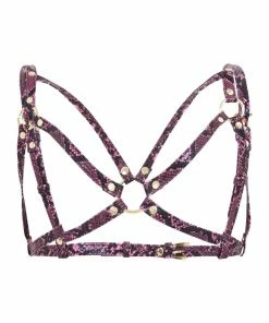 Regalia Purple Snake Open Harness Bra Erotic