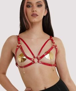 Regalia Open Harness Bra Red Erotic