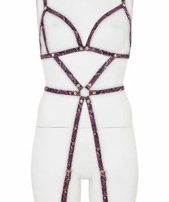 Regalia Purple Snake Open Cup Leg Cuff Harness