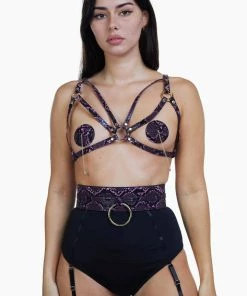 Regalia Purple Snake Ring Detail Belt Erotic