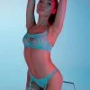 Regalia Greta Mint Fishnet Overbust Wired Bra Erotic