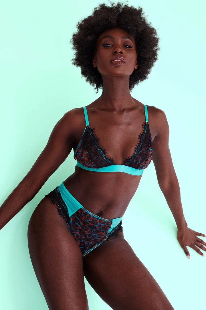 Regalia Harlow Leopard Multi Triangle Bralette 3 Regalia Harlow Leopard Multi Triangle Bralette