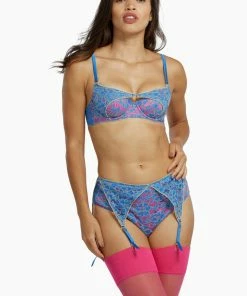 Regalia Outlet Aviyah Contrast Lace Suspender High Waist Brief