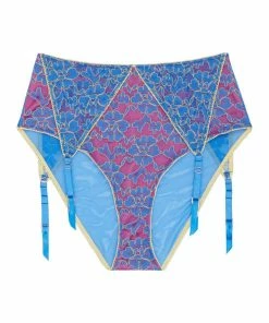 Regalia Outlet Aviyah Contrast Lace Suspender High Waist Brief