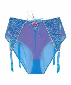 Regalia Outlet Aviyah Contrast Lace Suspender High Waist Brief