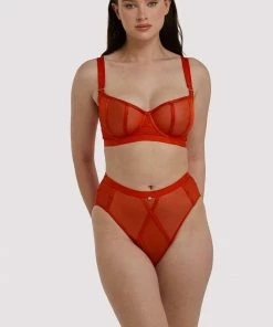 Scantilly By Curvy Kate Sheer Chic Flame Red Bra Balconette Bras 8 Scantilly By Curvy Kate Sheer Chic Flame Red Bra Balconette Bras