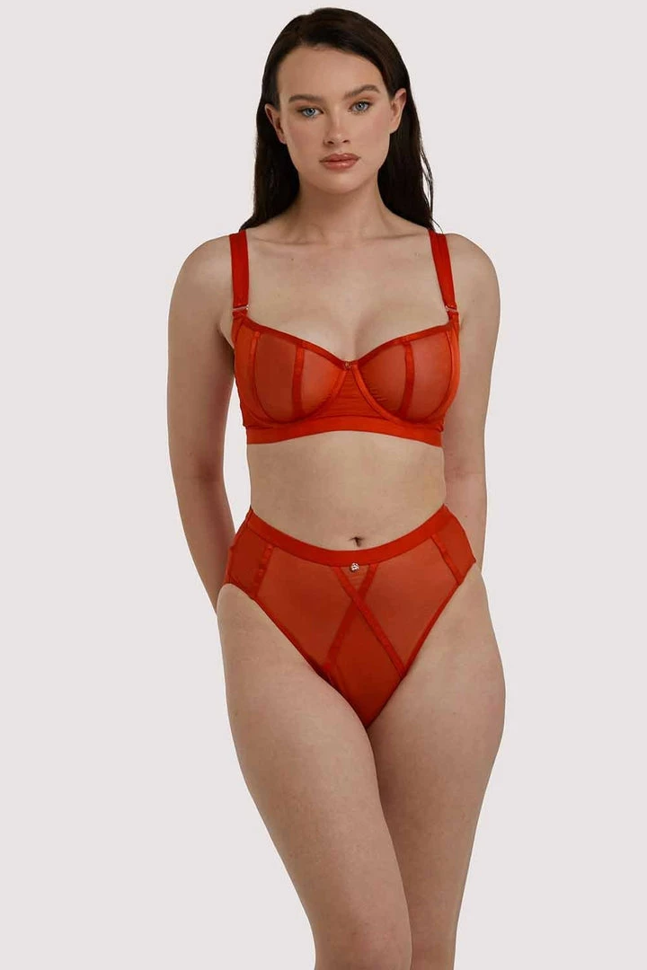 Scantilly By Curvy Kate Sheer Chic Flame Red Bra Balconette Bras 5 Scantilly By Curvy Kate Sheer Chic Flame Red Bra Balconette Bras