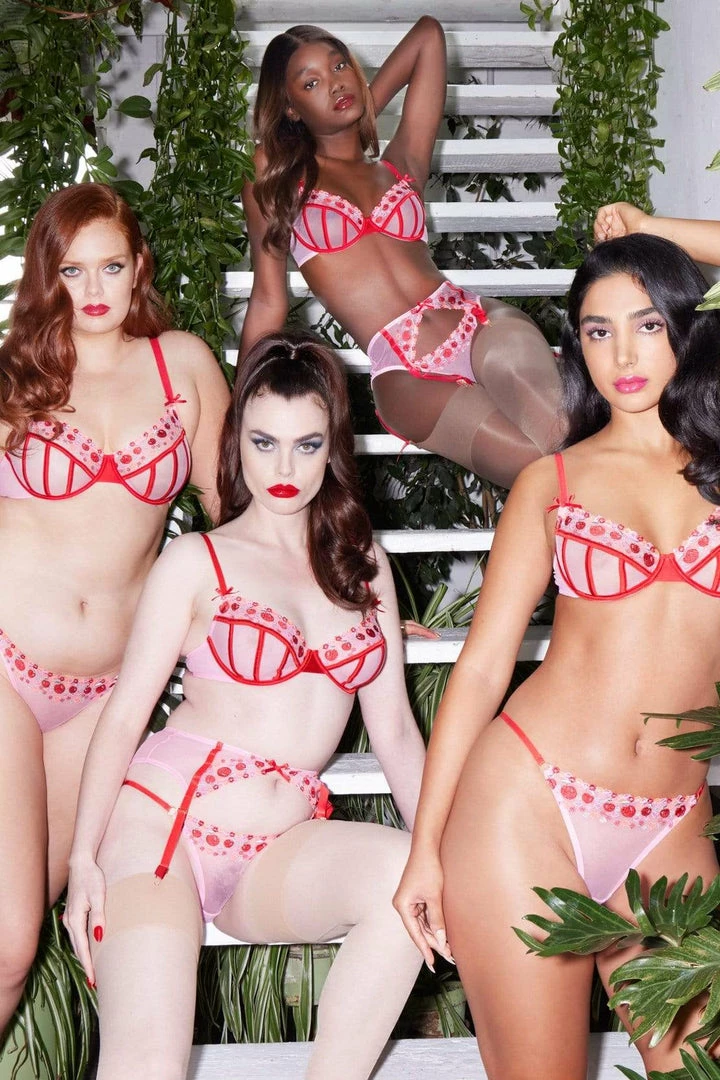 Squish Charli Pink Embroidered Balcony Bra 3 Squish Charli Pink Embroidered Balcony Bra