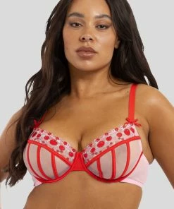 Squish Charli Pink Embroidered Balcony Bra 17 Squish Charli Pink Embroidered Balcony Bra