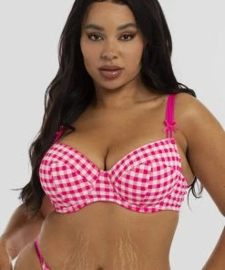 Squish Bras Daisy Pink Gingham Balcony Bra