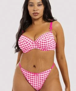 Squish Bras Daisy Pink Gingham Balcony Bra