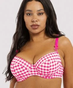 Squish Bras Daisy Pink Gingham Balcony Bra