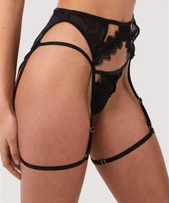 Wolf & Whistle Cora Black Mesh & Trim Cut Out Suspender 8 Wolf & Whistle Cora Black Mesh & Trim Cut Out Suspender
