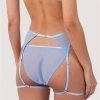 Wolf & Whistle Cora Blue Mesh & Trim Cut Out Suspender