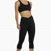 Wolf & Whistle Activewear Black Cropped Leggings With Crossover Waistband