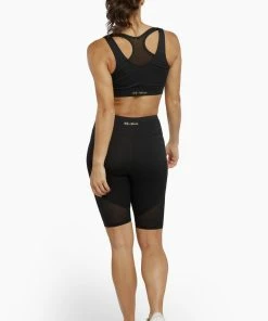 Wolf & Whistle Activewear Black Cycling Shorts With Mesh Panel