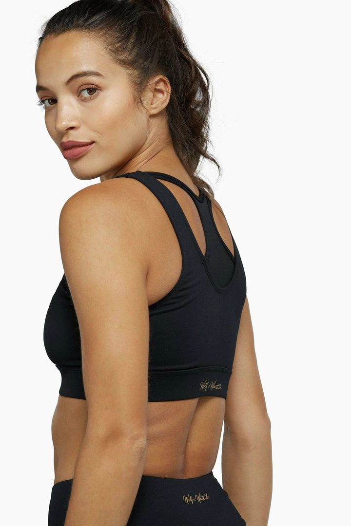 Wolf & Whistle Black Mesh Panel High Neck Sports Bra 5 Wolf & Whistle Black Mesh Panel High Neck Sports Bra