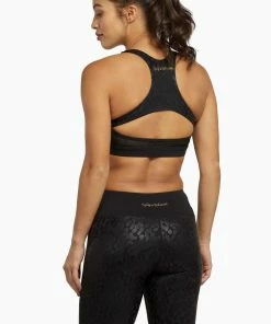 Wolf & Whistle Outlet Black Wet Leopard Look Sports Bra