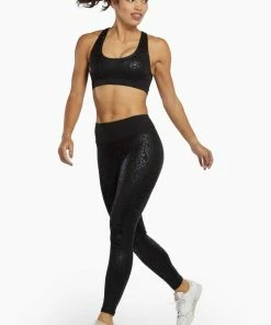 Wolf & Whistle Outlet Black Wet Leopard Look Sports Bra