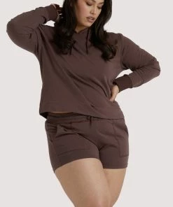 Wolf & Whistle Brown Curve Hooded Top