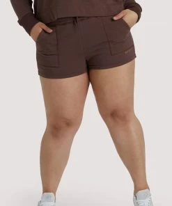Wolf & Whistle Outlet Brown Tie Waist Curve Shorts