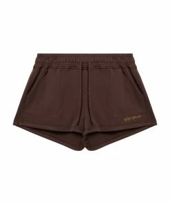 Wolf & Whistle Outlet Brown Tie Waist Curve Shorts