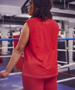 Wolf & Whistle Cotton Knot Front Vest Red Curve