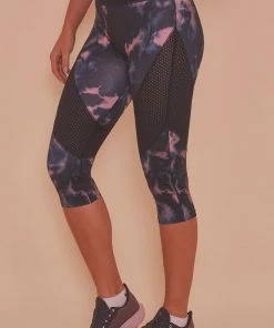 Wolf & Whistle Dark Marble Cropped Leggings Outlet