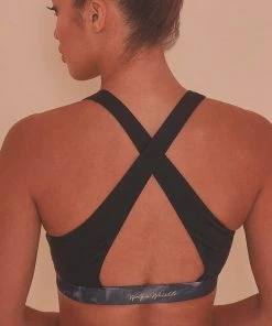 Wolf & Whistle Outlet Dark Marble Zip Front Sports Bra