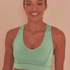 Wolf & Whistle Green Double Strap Back Sports Bra