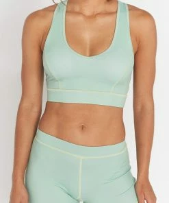 Wolf & Whistle Green Double Strap Back Sports Bra