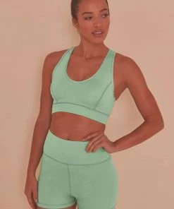 Wolf & Whistle Green Double Strap Back Sports Bra