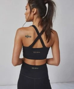 Wolf & Whistle Lace Up Mesh Panel Bra Black Outlet