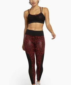 Wolf & Whistle Red Wet Look Leopard High Waist Leggings