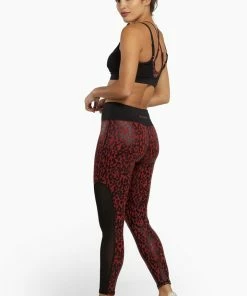 Wolf & Whistle Red Wet Look Leopard High Waist Leggings