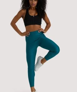 Wolf & Whistle Teal Wet Look Croc Leggings