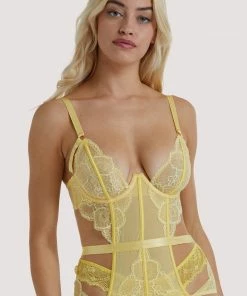 Wolf & Whistle Basques & Corsets Paola Lemon Lace Basque