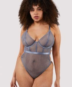Wolf & Whistle Selena Blue High Leg Bodysuit
