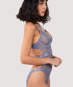 Wolf & Whistle Selena Blue High Leg Bodysuit