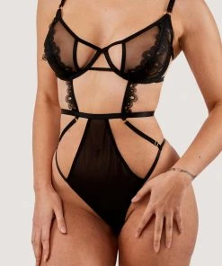 Wolf & Whistle Bodies Rylee Black Wired Cut Out Body