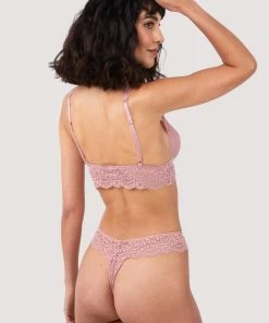 Wolf & Whistle Non Wired Bras Ariana Ash Rose Lace Bralette