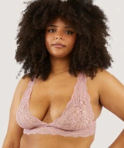 Wolf & Whistle Non Wired Bras Ariana Ash Rose Lace Bralette