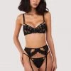 Wolf & Whistle Cora Black Mesh And Trim Balconette Bra Bras